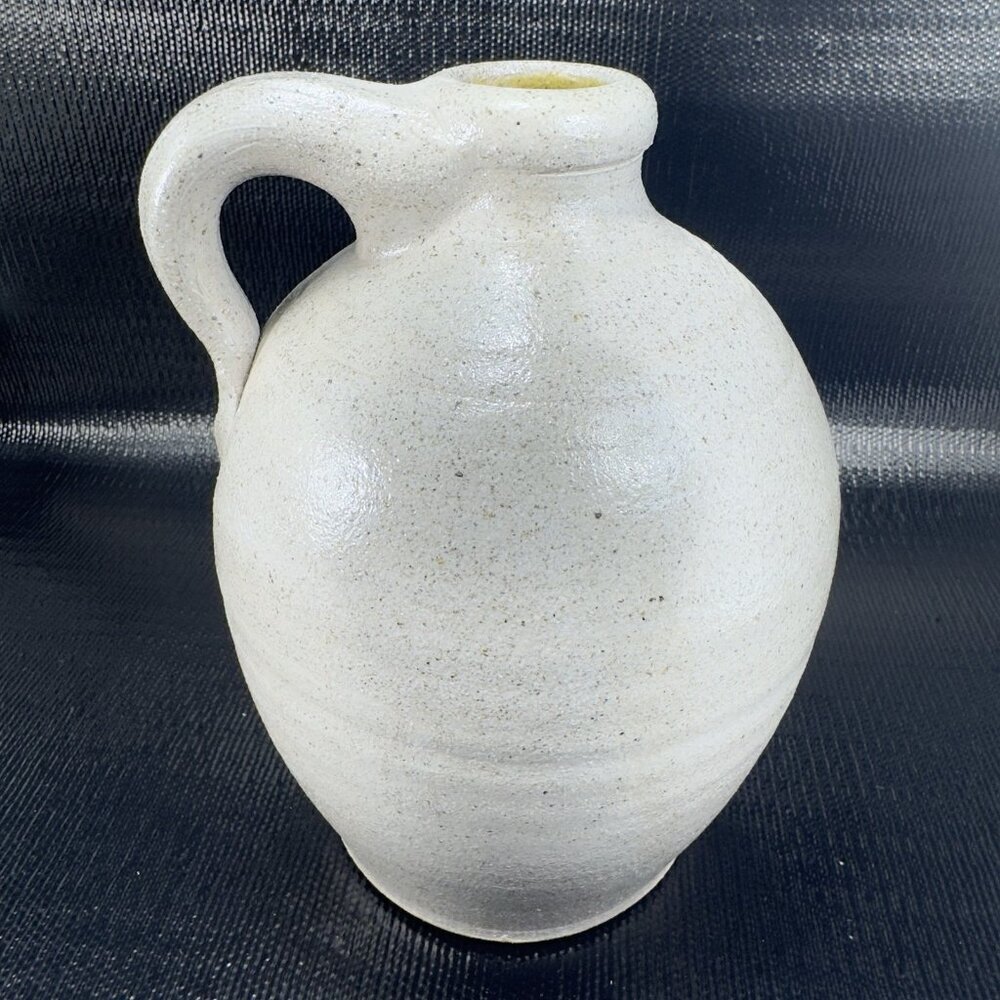 1994 Rowe Pottery Works Salt Glazed Gray Blue Heart Jug Carafe Container Marked - Picture 14 of 16